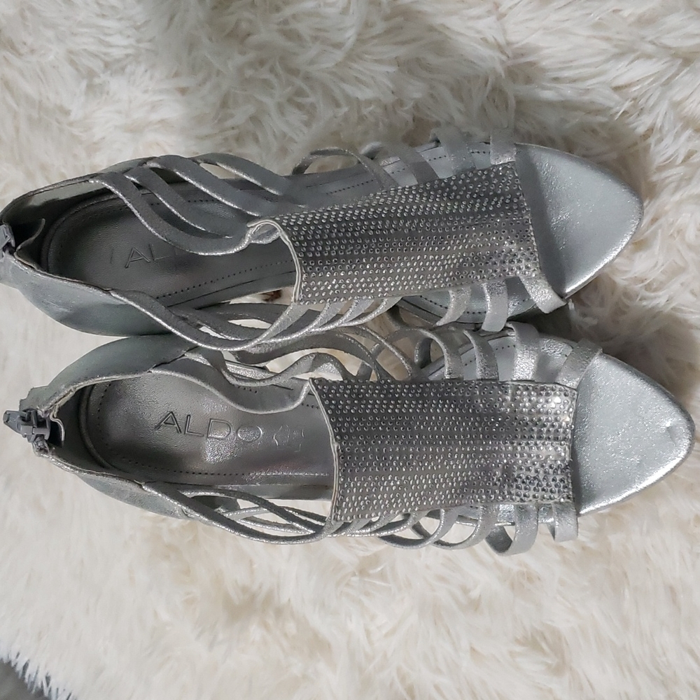 Silver Aldo Heels